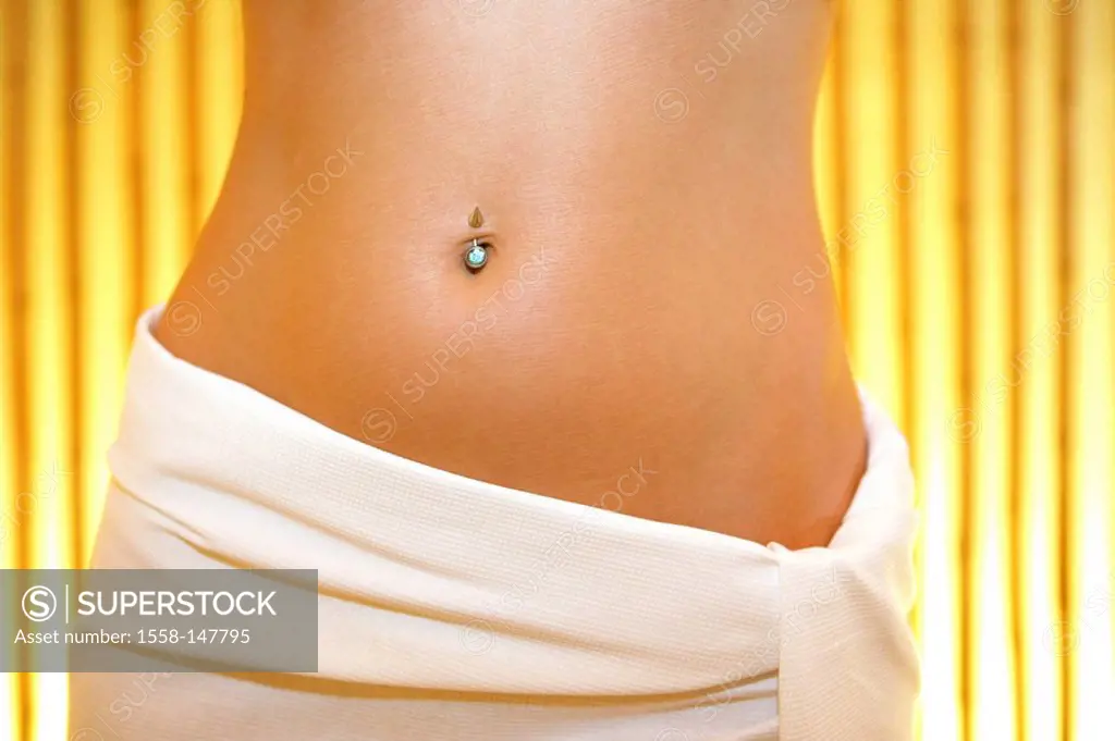 woman, young, belly button piercing,