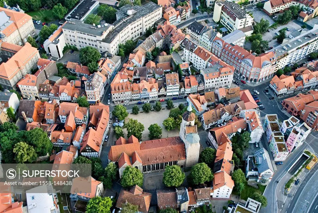 Germany, Lower Saxony, Brunswick, Magni_quarter, Magni_church, houses, air_picture, city, city view, cityscape, quarters, borough, air_picture, church...