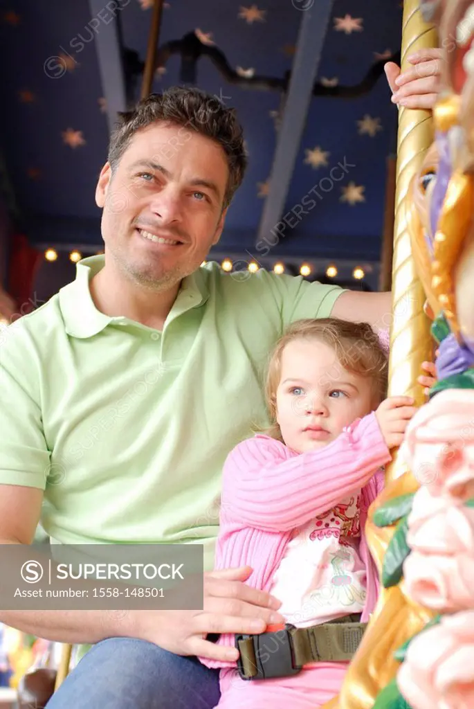 Father, daughter, child_carousel,