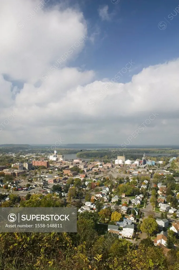 usa, Minnesota, Red Wing, city view, cloudy_mood, panorama