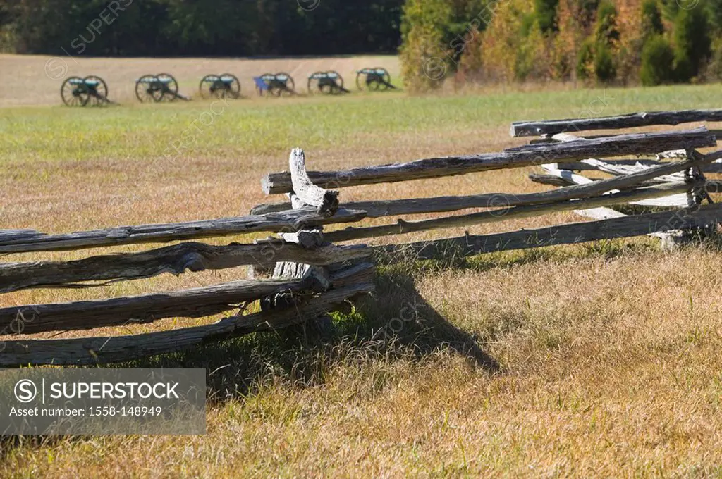 usa, Tennessee, Shiloh, battlefield, fence, cannons, museum