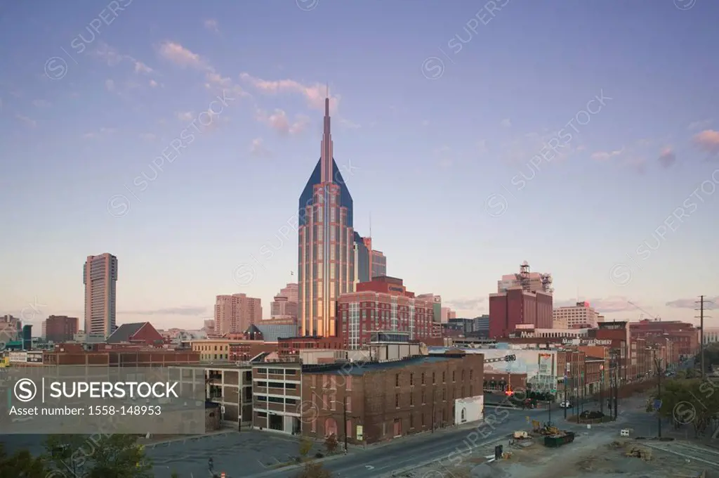 usa, Tennessee, Nashville, city view, morning_mood