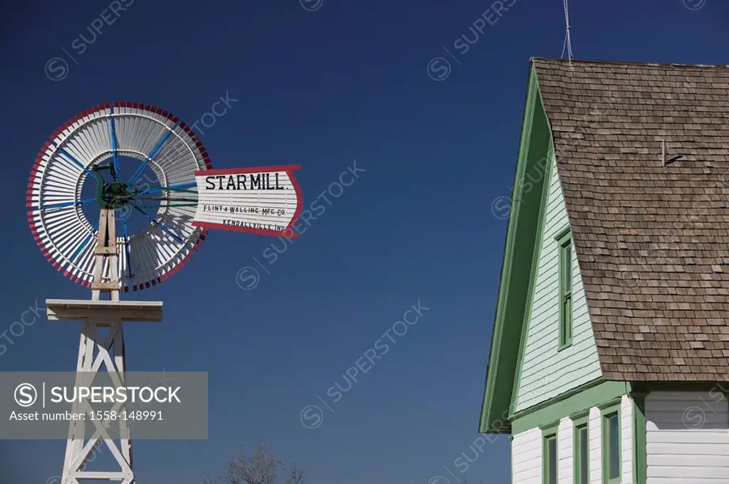 usa, Texas, Lubbock, national Ranching Heritage center wind_wheel house,