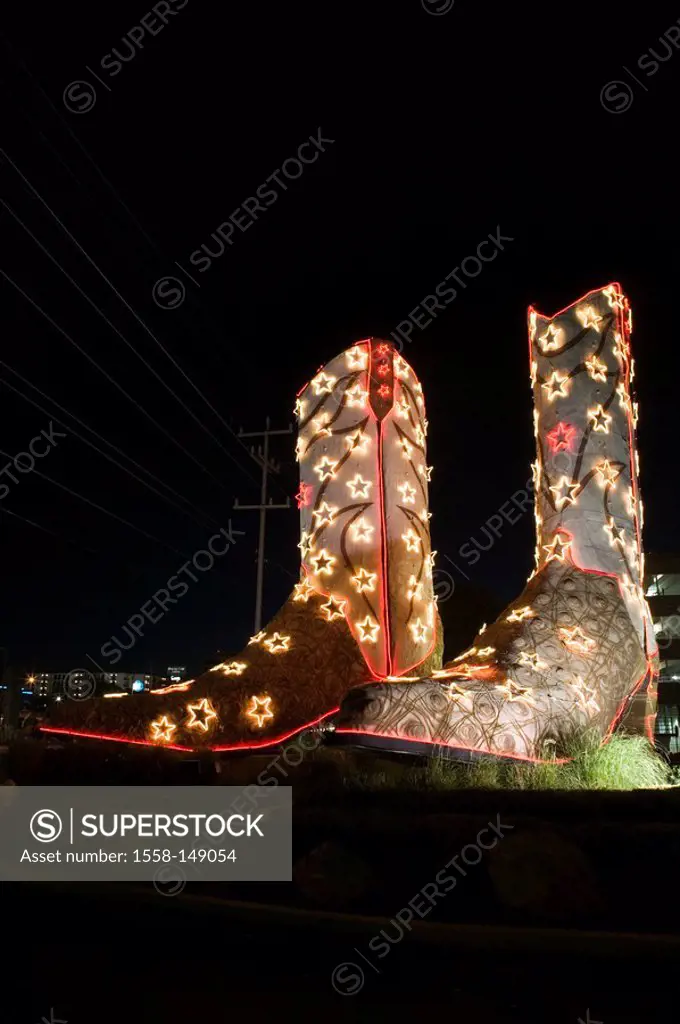 usa, Texas, cowboy_boots, sculpture, exterior, close_up