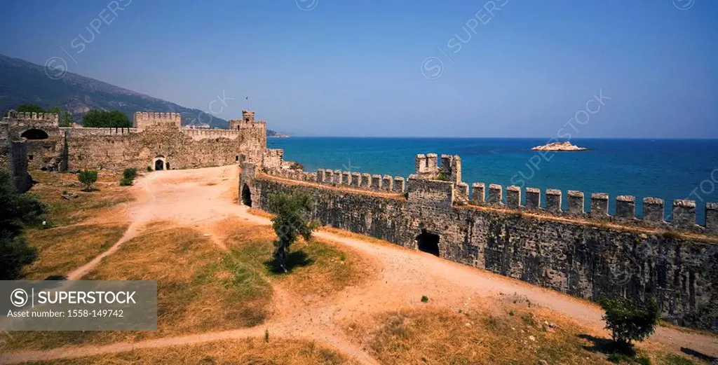 Turkey, Anamur, coast, Mamure Kalesi, sea view, South_coast, coast_region, castle, castle complex, fortress, historic, medieval, castle walls, archite...