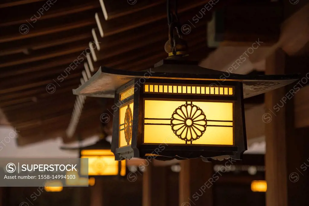 Asia, Japan, Nihon, Nippon, Tokyo, Shibuya, Japan, Nihon, Nippon, Tokyo, Shibuya, Lantern at Meiji Shrine