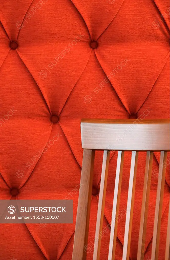 Wall, upholstered, chair, detail, resting, wallcovering, upholstery, wall_fabric, fabric covering, fabric_covered, material, red, antiquated, nostalgi...