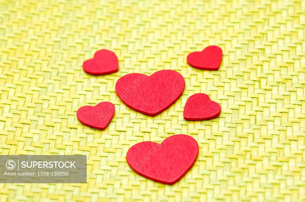 Bast_mat, yellow, wood_hearts, red, decoration_articles, decoration_articles, hearts, symbol, love, affection, love_symbol, cordiality, love_explanati...