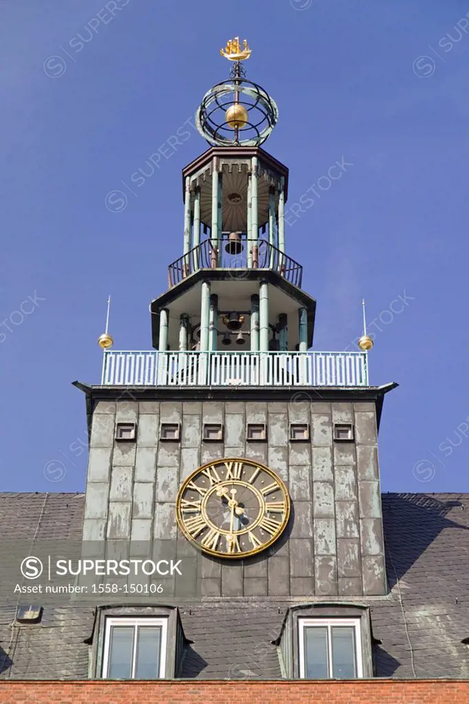 Germany, Lower Saxony, Emden, town hall_tower,