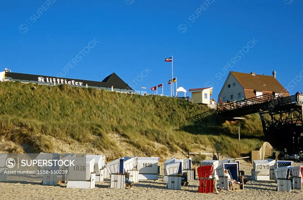 Germany, Schleswig_Holstein, island Sylt, Wenningstedt, wicker beach chairs, Northern Germany, northern North Frisia, North_Frisian islands destinatio...