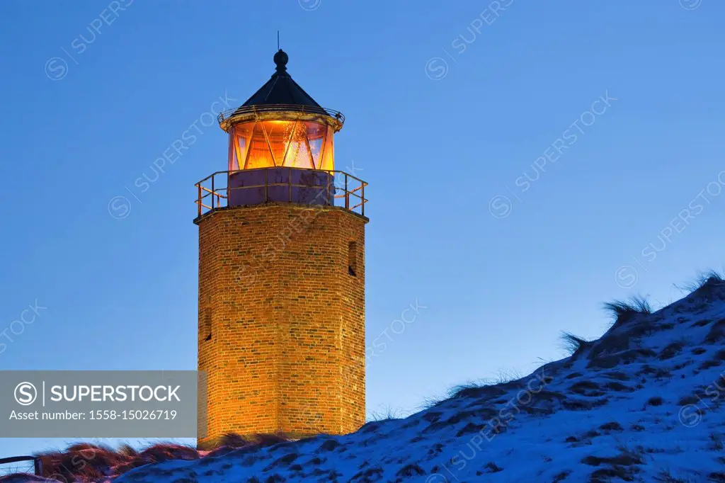 Former lighthouse of Kampen, island Sylt, the North Frisians, Schleswig - Holstein, Germany,