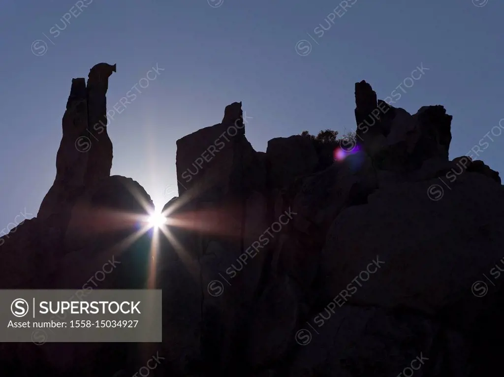rock scenery in the Sheep pass, National Park Joshua Tree, California, America,