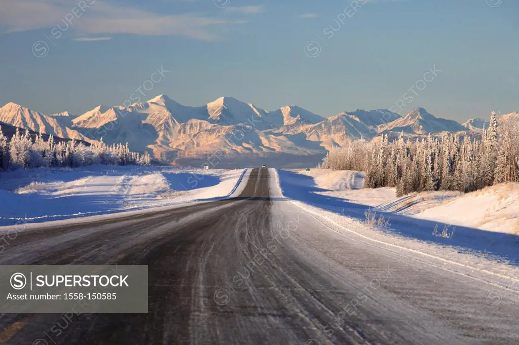 Canada, Alaska, Yukon Territory, Kluane national_park, Haines Highway, winter, North America, mountain scenery, winter_landscape, mountains, mountains...