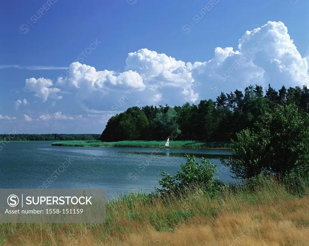 Poland, Masuria, Löwentin_lake, sailboat, lake,waters, boats leisure time, vacation, sailing, time_out, destination, nature_loving_ness, silence, sile...