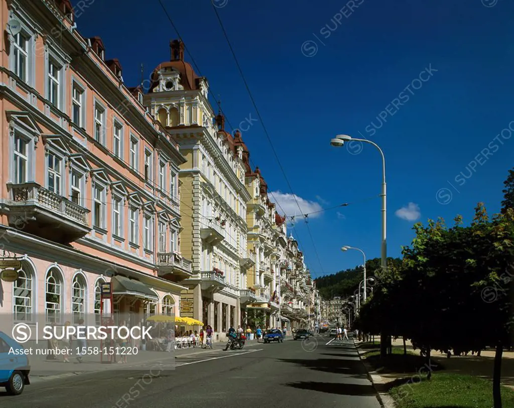 Czech republic, Mariánské Lázn, row of houses, streets scenery, Czech republic, Bohemia, west_Bohemia, buildings, houses, architecture, style, Art nou...