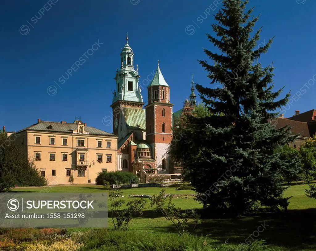 Poland, Cracow, city view, Wawel, cathedral, castle_mountain, palace_mountain, palace, Wawel_cathedral, belfry, buildings, construction, architecture,...
