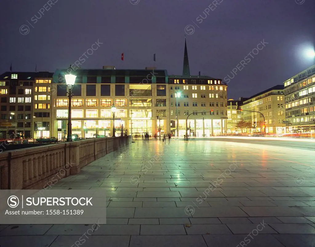 Germany, Hamburg, Ballin_dam, Europe passage illumination evening Northern Germany, hanseatic city, purchase_passage, purchase_world, architecture, bu...