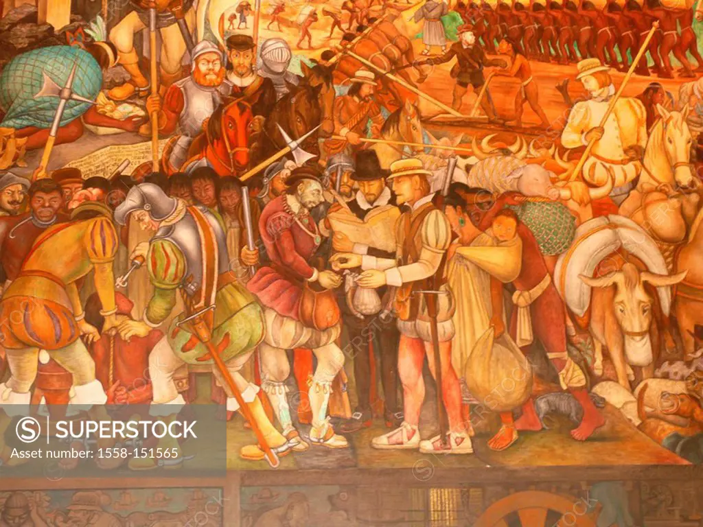 Mexico, Mexico_city, Palacio Nacional, murals, Artist Diego Rivera, type, art, culture, painting, paintings, Mexican, Muralismo, Murales, painters, na...