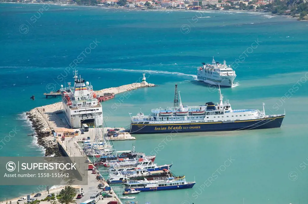 Greece, Ionic islands, island zakynthos, Zakynthos city, harbor, ships, Europe, destination, Mediterranean, Mediterranean_island, island_capital, lake...