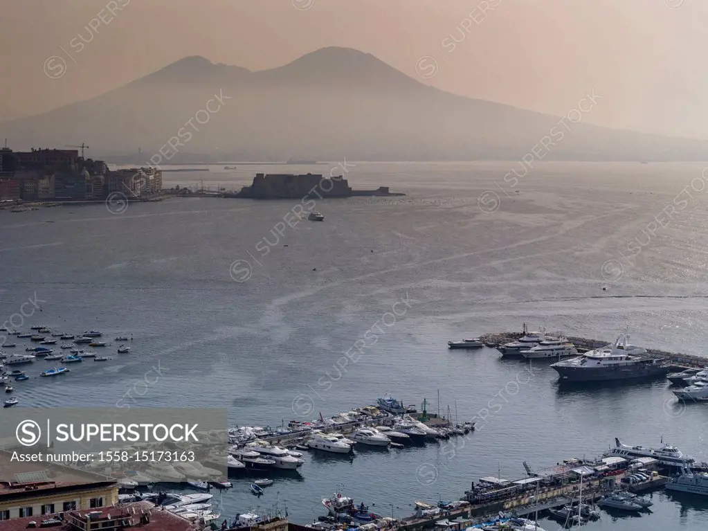 The Bay of Naples with Vesuvius in the morning haze