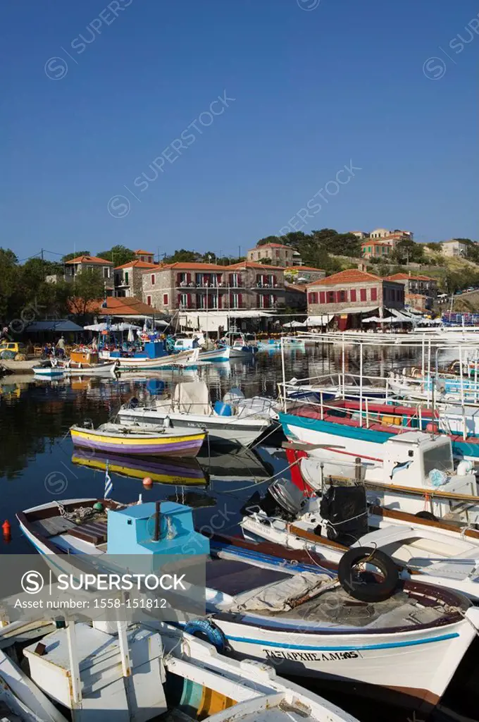Greece, island lesbos, Mithymna, city view, harbor, boats, Europe, Mediterranean_island, sea, Mediterranean, destination, city, port, houses, building...