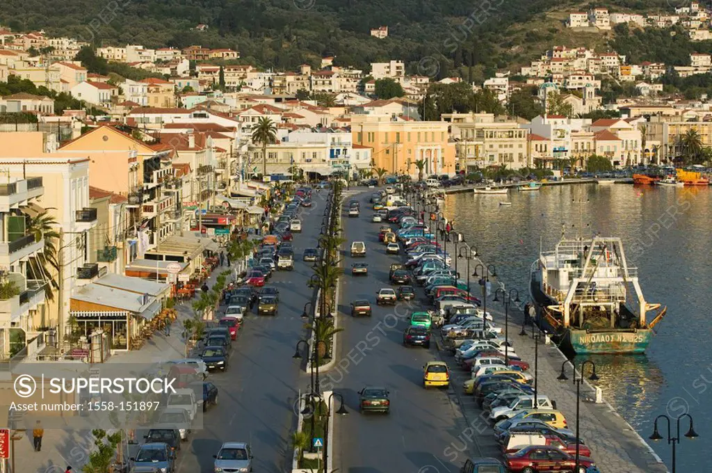 Greece, island samos, Samos_city, city view, harbor_streets, boat, Europe, Mediterranean_island, destination, island_capital, city, buildings, streets...