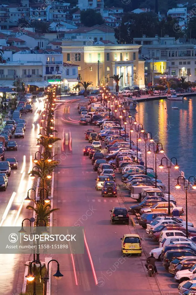 Greece, island samos, Samos_city, city view, harbor_streets, evening, Europe, Mediterranean_island, destination, island_capital, city, buildings, stre...