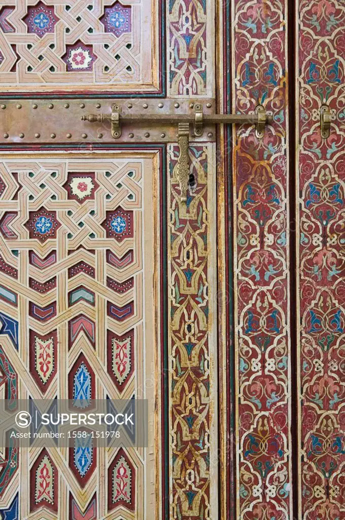 Morocco, Tafilalt, Rissani, mosque zawiya, Moulay ali ash_sharif, door detail Africa North_Africa, sight, culture, Lord´s house, sacral_construction, ...
