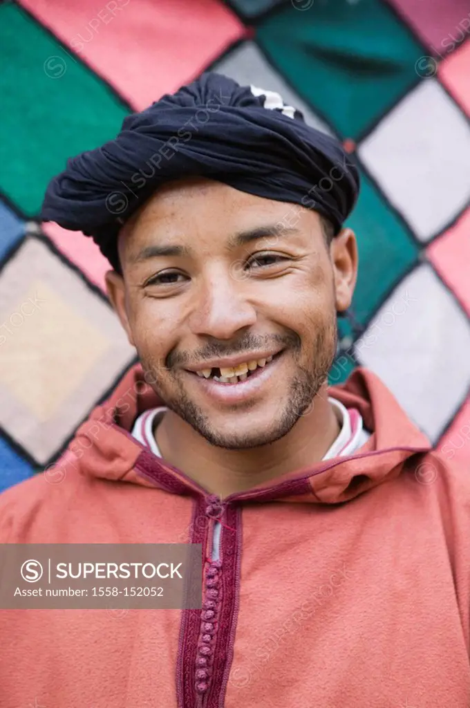 Morocco, high atlas, Ait Benhaddou, man, smiling, portrait, Africa, North_Africa destination people, men´s_portrait, native, Moroccans, swarthy, beard...