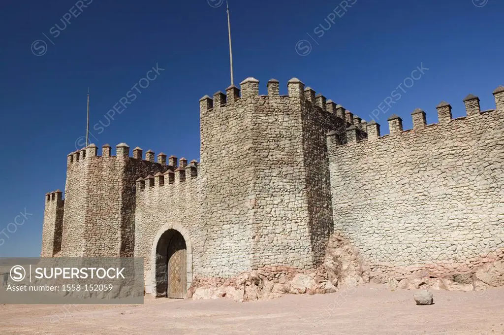 Morocco, high atlas, Ouarzazate, castle, Africa, North_Africa, destination, sight, fortress, towers, defense_towers, merlons, wall, castle wall, gate,...