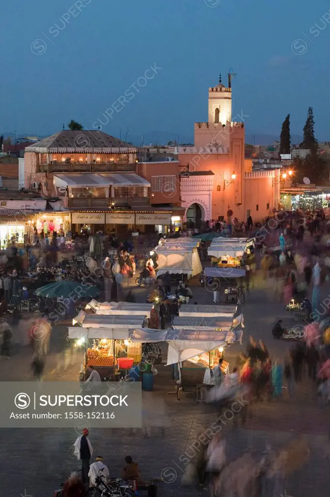 Morocco, Marrakech, Djemaa el_Fna place, market_scene, blur, Africa, North_Africa, city, destination, city center, Medina, Old Town, center, market pl...