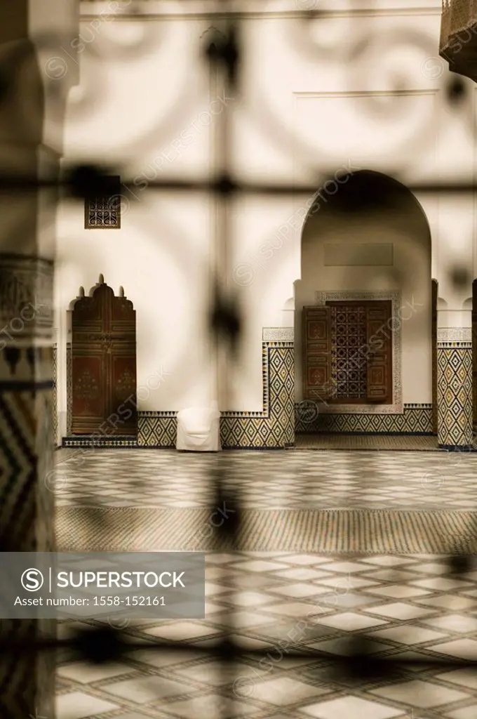 Morocco, Marrakech, Musee de Marrakech, interior, detail, blur, Africa, North_Africa, destination, sight, culture, museum, exhibition, faience_tiles, ...