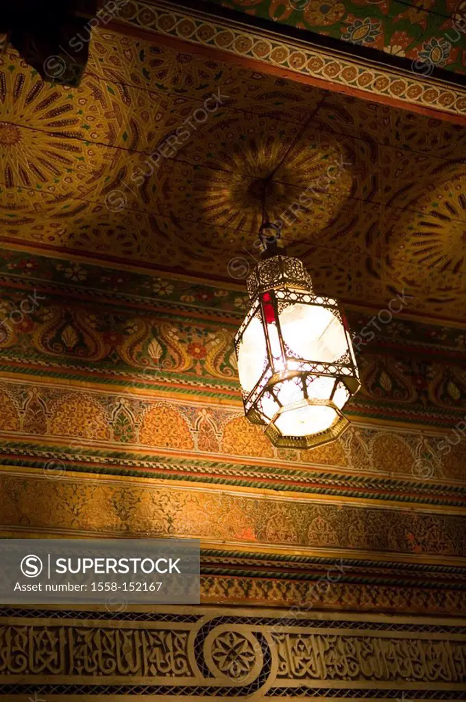 Morocco, Marrakech, palace de la Bahia, blanket_lamp, detail, Africa, North_Africa, destination, sight, culture, Bahia_Palast, Moorish, residence, eas...