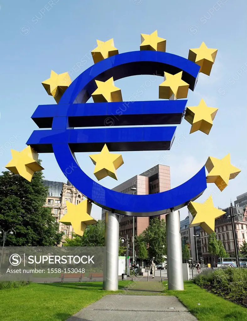 Germany, Hesse, Frankfurt am Main, European central bank, European Central Bank, terrains, Euro_signs, Europe, economy, finances, bank_quarter, financ...