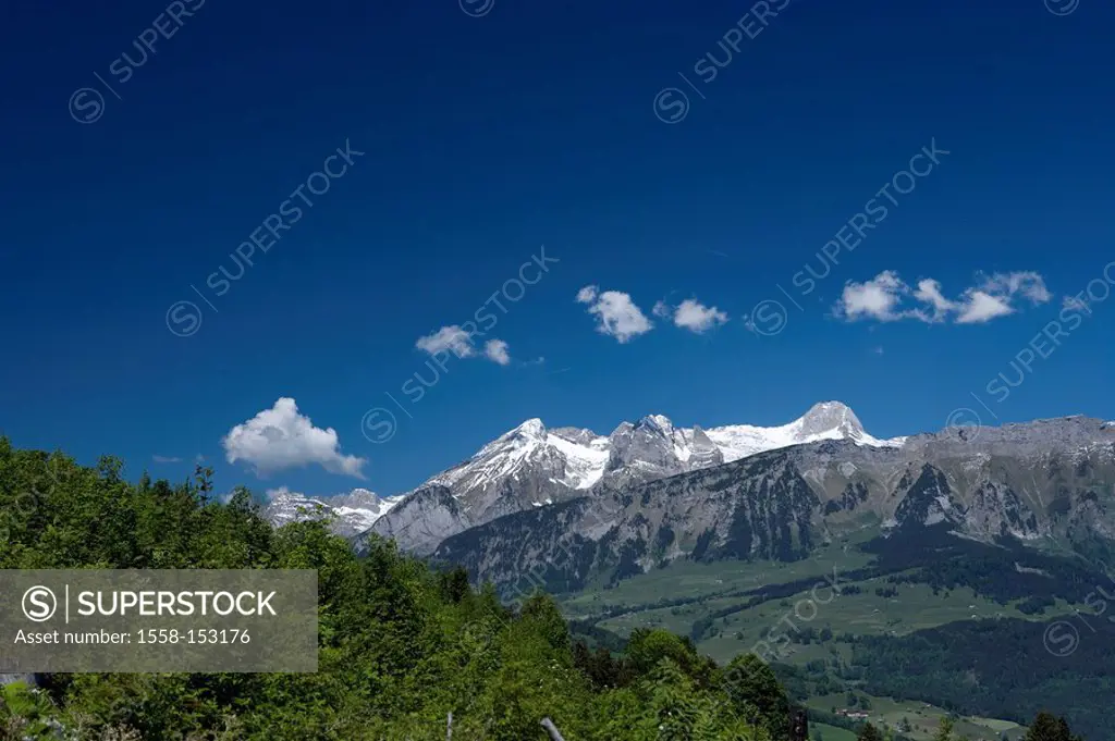 Switzerland, canton St,. Gallen, district development_mountain Buchserberg mountain_panorama