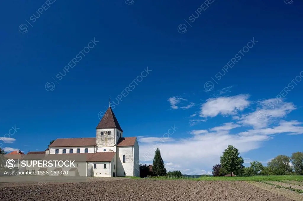 Germany, Baden_Württemberg, Lake Constance, Reichenau, Oberzell, cloister_church, St. Georg