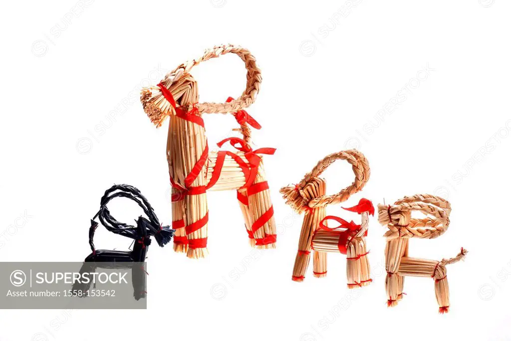 Straw animals, Yule Goats, differently,