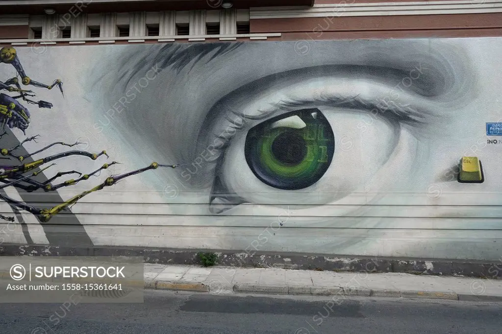 Mural in Athens, Greece, Europe