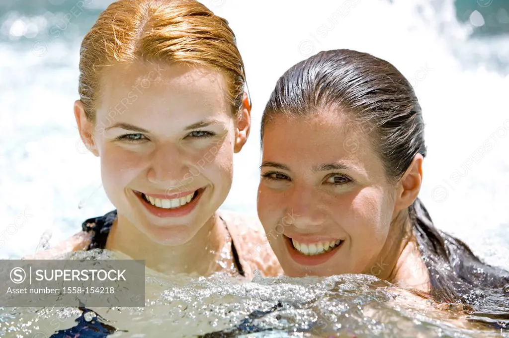 Women, two, young, relaxation, Whirlpool,