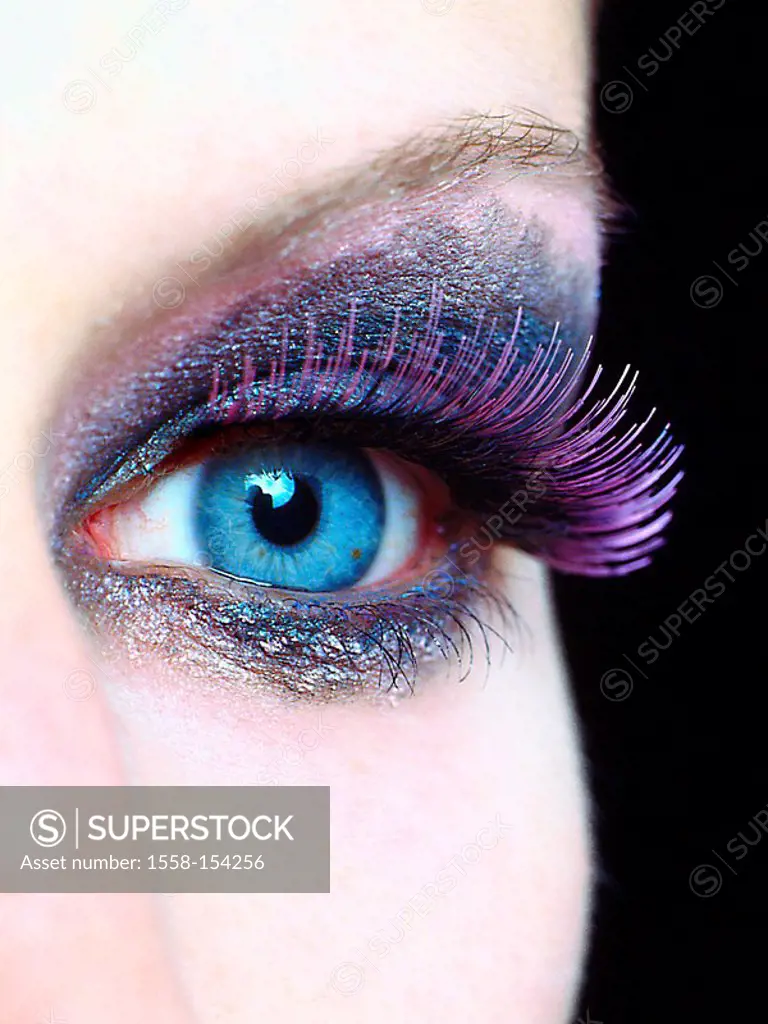 Woman, detail, eye, makeup,