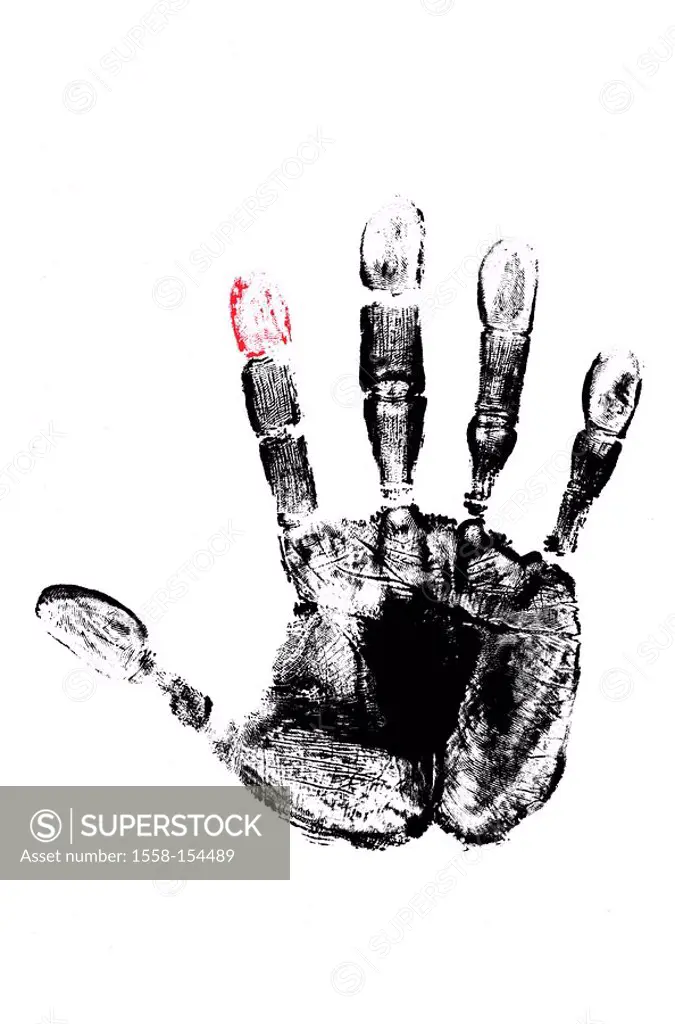 Handprint, free mask, black, finger, red,