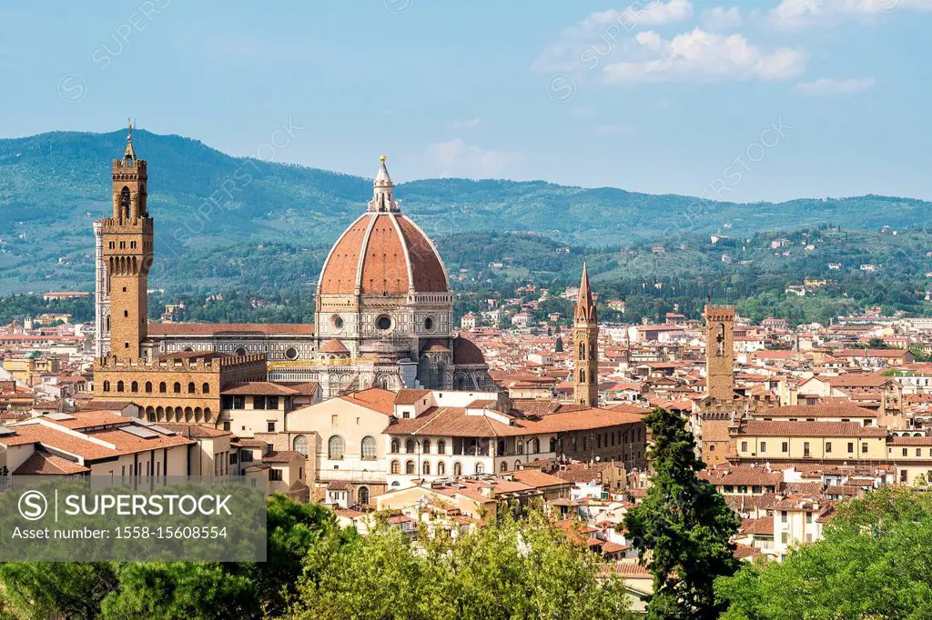 Florence, view from Giardino Bardini to the old town