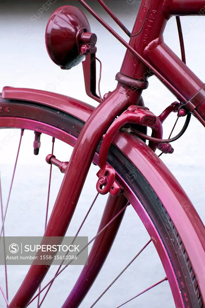 old bicycle, detail, colour Magenta