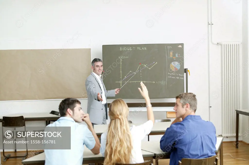 Classroom, teacher, blackboard