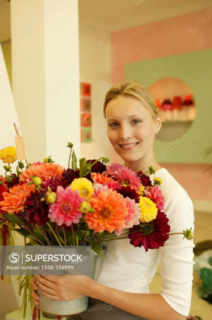 Flower shop, florist, pail