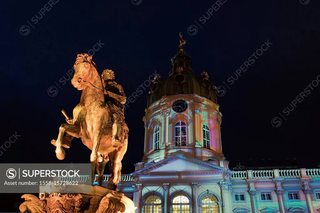 Berlin, Christmassy illuminated castle Charlottenburg