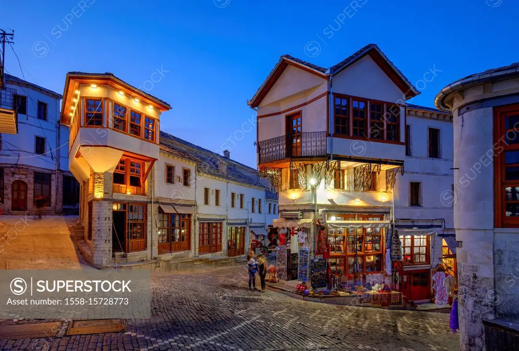 Bazaar district, Qafa e Pazarit, Old Town, Gjirokastra, Gjirokastër, Albania