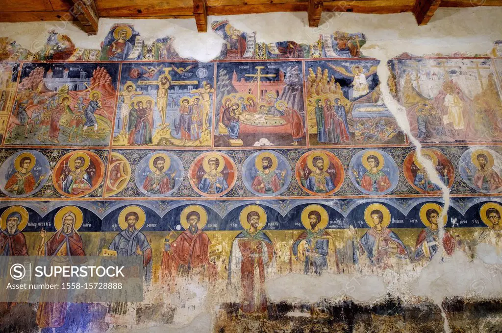 Frescoes in St. Nicholas Church, Shelcan, near Elabasan, Qatar Elbasan, Albania