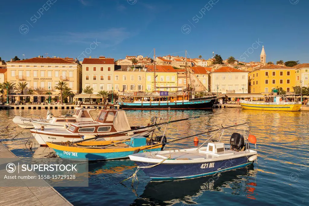 Boats in the harbor, Mali Losinj, island Losinj, Kvarner bay, Croatia