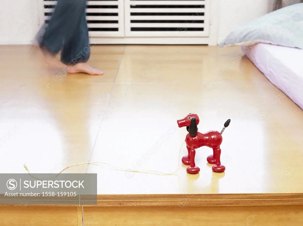 Floor, toy dog, mattress